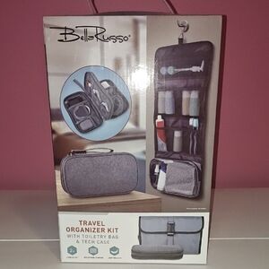 Bella Russo Gray Travel Organizer Kit with Toiletry Bag and Tech Case